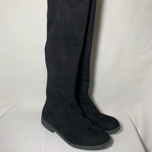 Womens Faux Suede Over The Knee Boots
